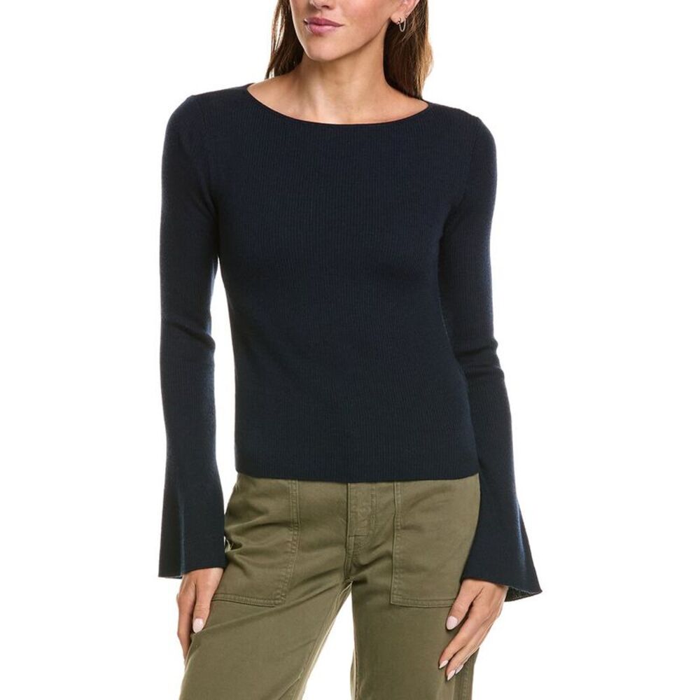 Madewell Womens Elory Merino Wool & Silk-Blend Femme Sleeve Top